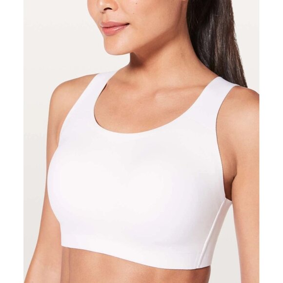 Lululemon Women's Beige Cross-Back Sports Bra With Zip Closure Size 36DD 2593 - Picture 2 of 13